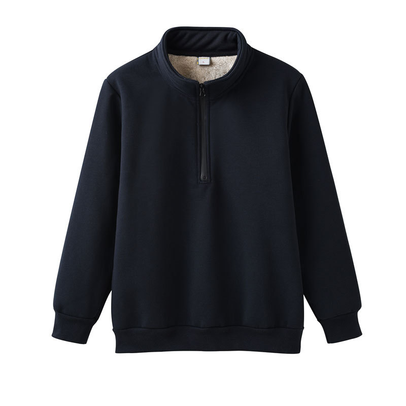 Ανδρικό πουλόβερ με γιακά στήριξης και φερμουάρ, βαμβάκι 69.9%, παχύ βελούδο, χαλαρή γραμμή