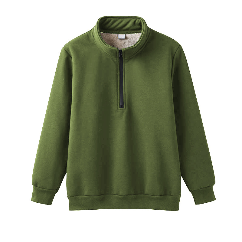 Ανδρικό πουλόβερ με γιακά στήριξης και φερμουάρ, βαμβάκι 69.9%, παχύ βελούδο, χαλαρή γραμμή