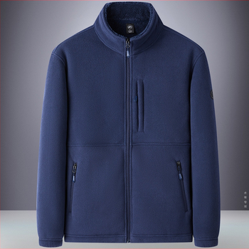 Vyriskas polar fleece megztinis su gobtuvu, priekyje užtrauktukas, stovinti apykaklė, laisvas kirpimas, polar fleece audinys