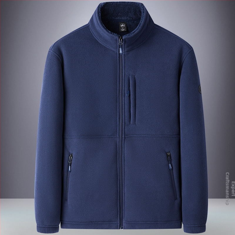 Vyriskas polar fleece megztinis su gobtuvu, priekyje užtrauktukas, stovinti apykaklė, laisvas kirpimas, polar fleece audinys