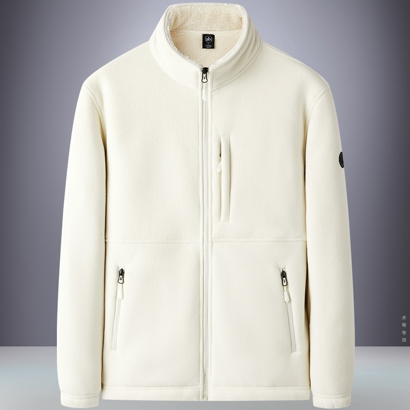 Vyriskas polar fleece megztinis su gobtuvu, priekyje užtrauktukas, stovinti apykaklė, laisvas kirpimas, polar fleece audinys