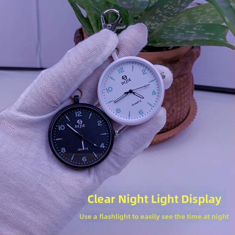 Kapesný hodinky s kvarcným pohonom, 36 mm kruhový ciferník, tri ručičky, plexiglas sklo, plastové puzdro