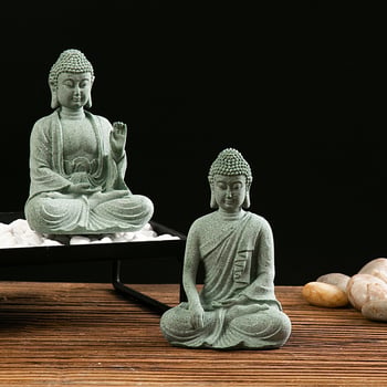 Van Wood socha Budhu z pieskovca — Buddha dekorácia, Zen umenie, domáce doplnky