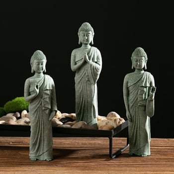 Van Wood socha Budhu z pieskovca — Buddha dekorácia, Zen umenie, domáce doplnky