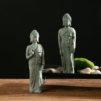 Van Wood socha Budhu z pieskovca — Buddha dekorácia, Zen umenie, domáce doplnky