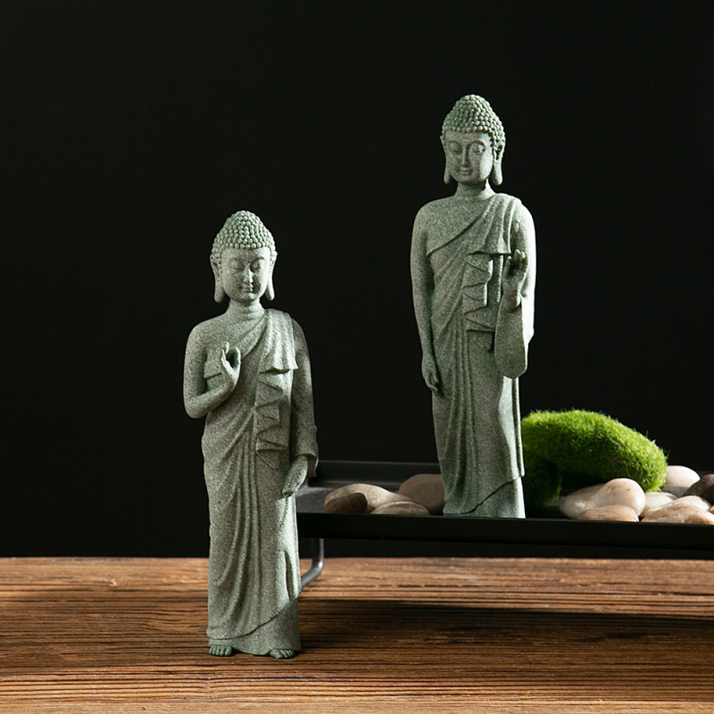 Van Wood socha Budhu z pieskovca — Buddha dekorácia, Zen umenie, domáce doplnky