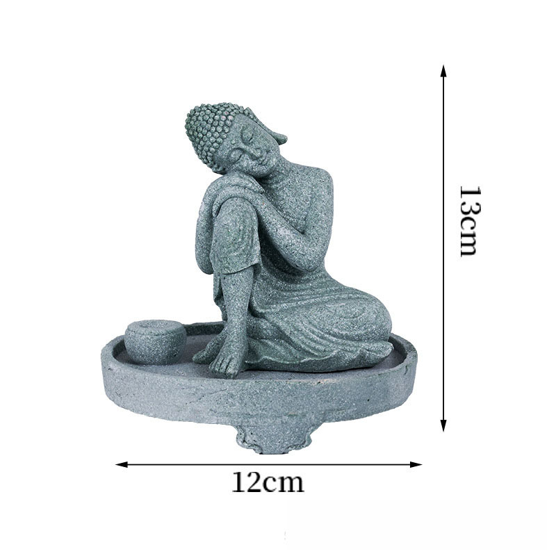 Van Wood socha Budhu z pieskovca — Buddha dekorácia, Zen umenie, domáce doplnky