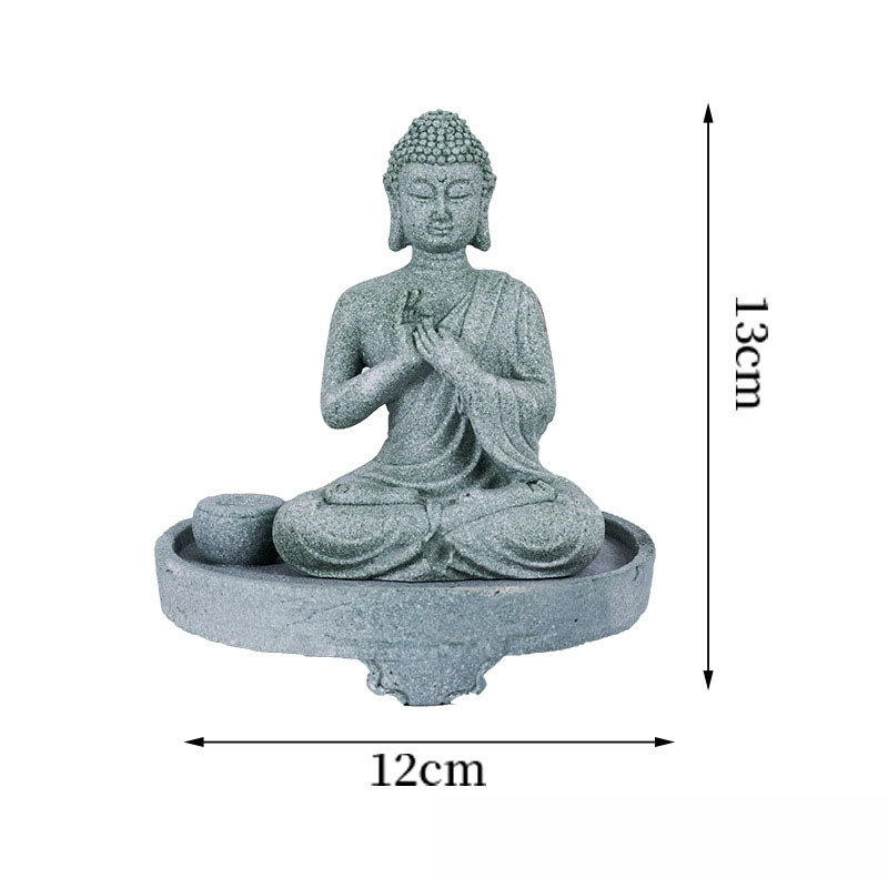 Van Wood socha Budhu z pieskovca — Buddha dekorácia, Zen umenie, domáce doplnky