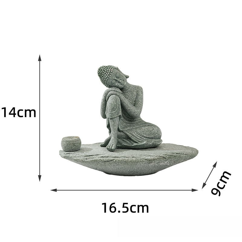Van Wood socha Budhu z pieskovca — Buddha dekorácia, Zen umenie, domáce doplnky