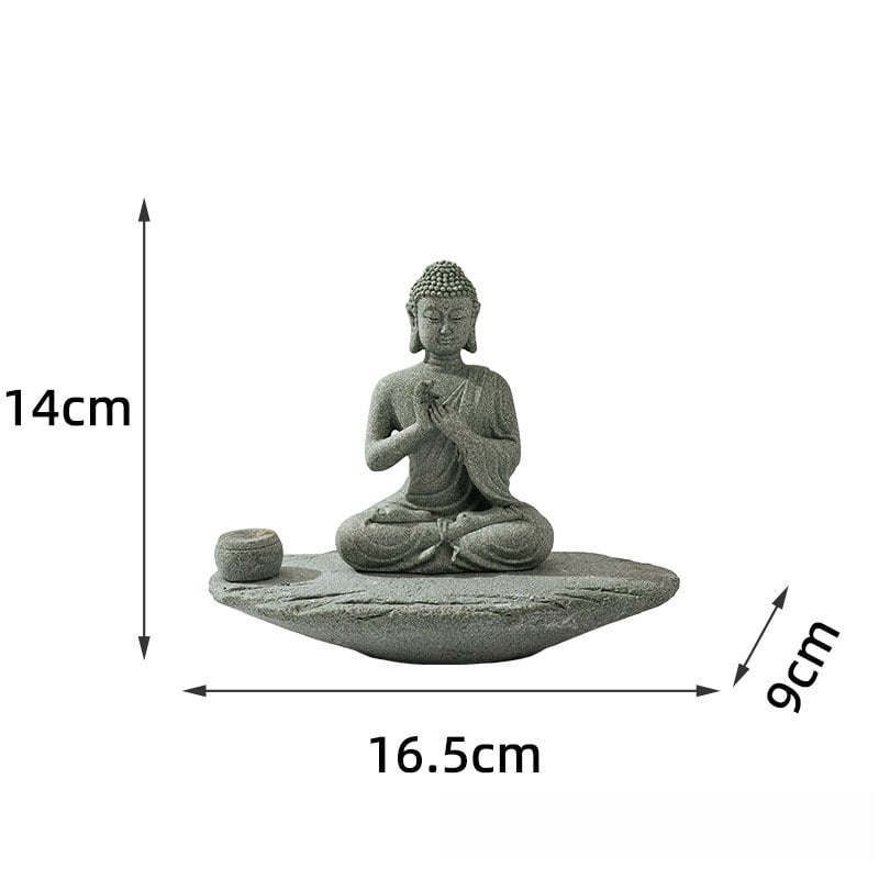 Van Wood socha Budhu z pieskovca — Buddha dekorácia, Zen umenie, domáce doplnky