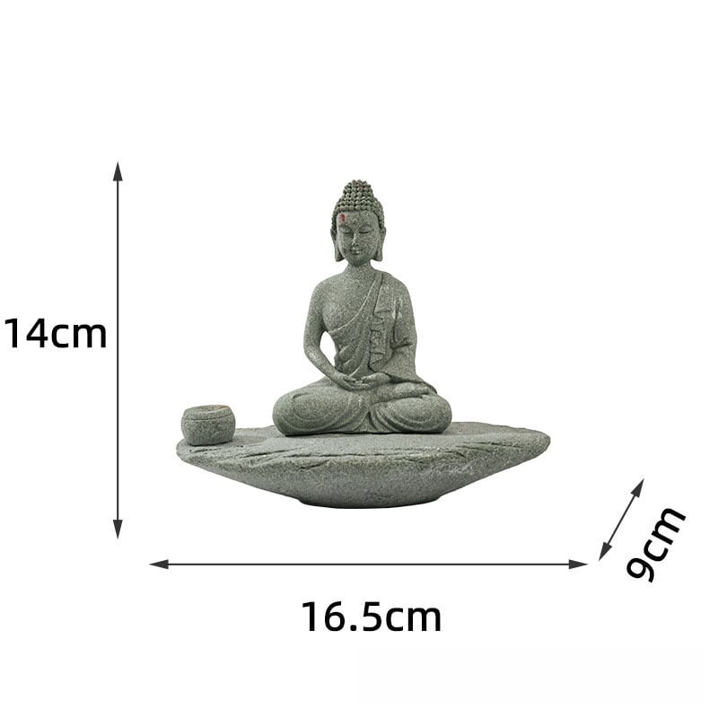 Van Wood socha Budhu z pieskovca — Buddha dekorácia, Zen umenie, domáce doplnky