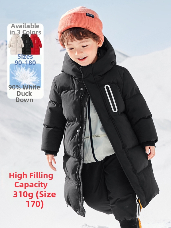 Unisex bērnu pūka jaka, garā, ar biezāku pildījumu, vecāku un bērnu saskaņots stils