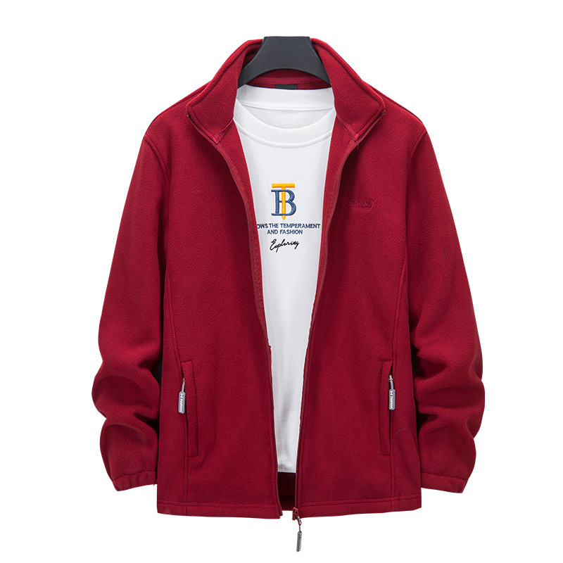 Unisex flīsa kardigans ārējiem kalnu pārgājieniem ar augstu apkakli, polar fleece, pretvēja, silts, garas piedurknes, 90% kašmira