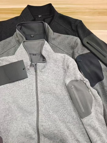 Fleece kardigan ar svītru rakstu, poliestera audums, poliestera oder, bez kapuces