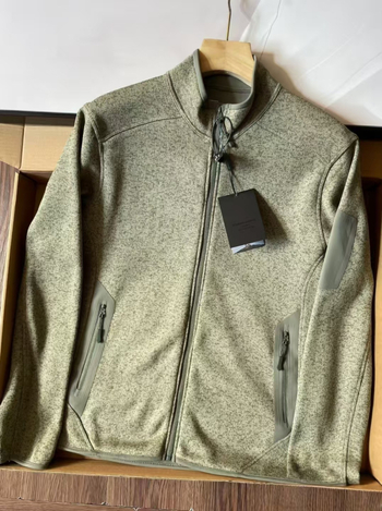 Fleece kardigan ar svītru rakstu, poliestera audums, poliestera oder, bez kapuces