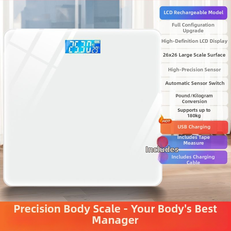 Keha rasva kaal koduseks kasutamiseks, laetav, nutikas ja täpne