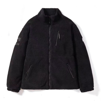 Lambswool fleece jaka, kardigan stila, vienpusēja fleeces iekšējā odere, 65 pūku saturs