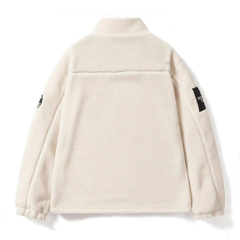 Lambswool fleece jaka, kardigan stila, vienpusēja fleeces iekšējā odere, 65 pūku saturs