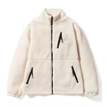 Lambswool fleece jaka, kardigan stila, vienpusēja fleeces iekšējā odere, 65 pūku saturs