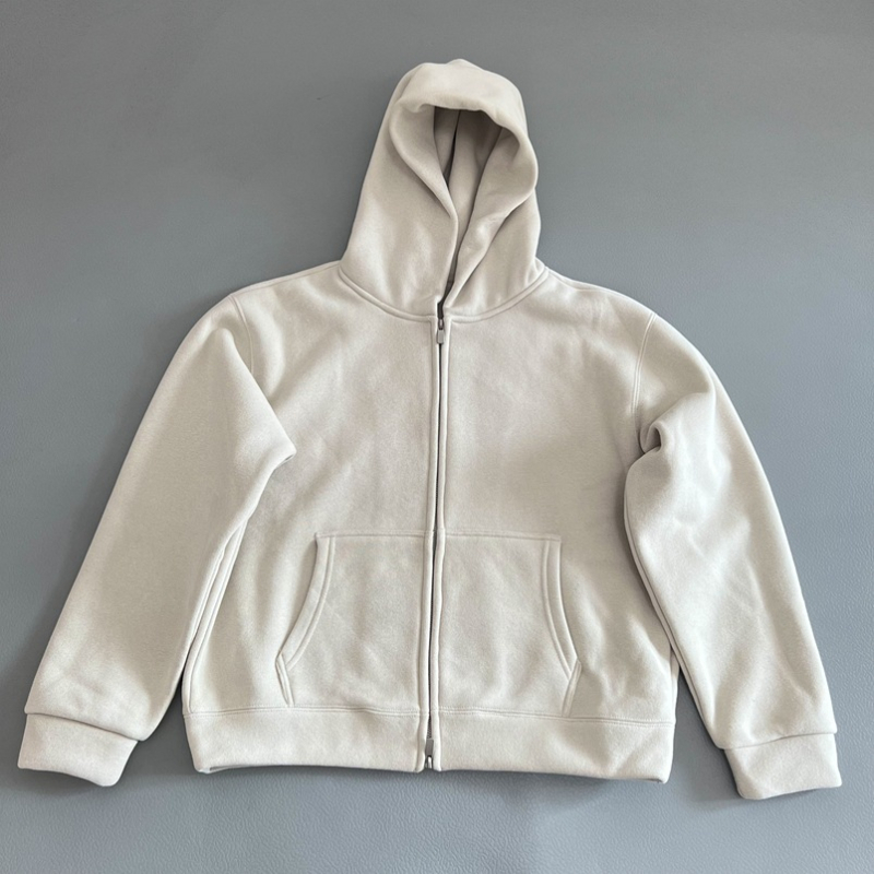Hooded kardigan u stilu cardigan, fleece podstava, slobodan kroj, zatvarač, džepovi, pamuk tkanina (70-80% pamuka)
