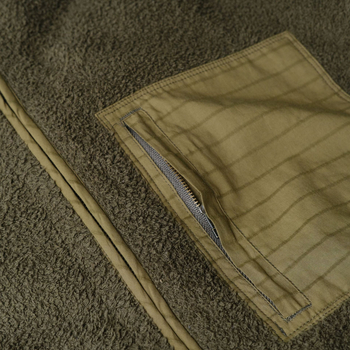 Geacă de fleece cu glugă, mâneci lungi, fermoar, țesătură din poliester, conținut poliester 80–90%