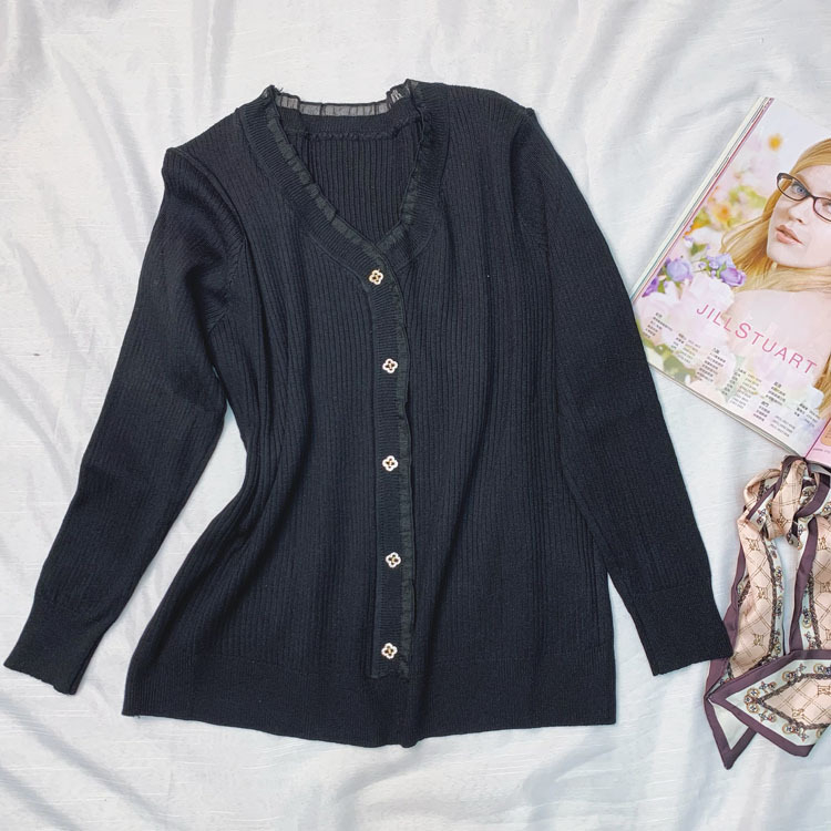 Γυναικείο πλεκτό πουλόβερ με V-λαιμό, μακριά μανίκια, χαλαρή γραμμή, ύφασμα βισκόζη