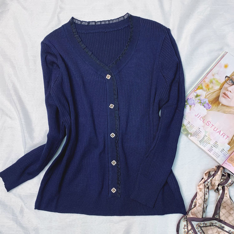 Γυναικείο πλεκτό πουλόβερ με V-λαιμό, μακριά μανίκια, χαλαρή γραμμή, ύφασμα βισκόζη