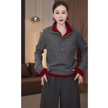 Ženski pleteni džemper s okruglim izrezom, dugim rukavima, 70–80% viskoze