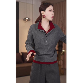 Ženski pleteni džemper s okruglim izrezom, dugim rukavima, 70–80% viskoze