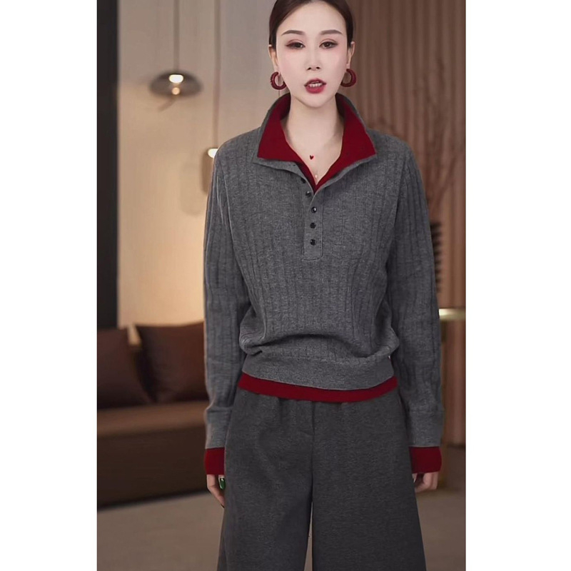 Ženski pleteni džemper s okruglim izrezom, dugim rukavima, 70–80% viskoze