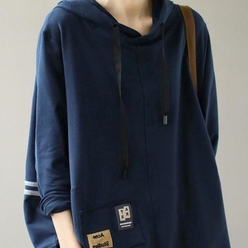 Ženska dukserica s kapuljačom, poliester-smjesa 90-95%, proljeće 2025, rukavi u stilu princeze