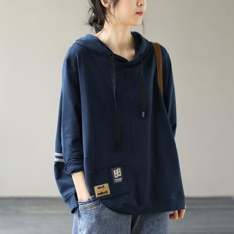 Ženska dukserica s kapuljačom, poliester-smjesa 90-95%, proljeće 2025, rukavi u stilu princeze