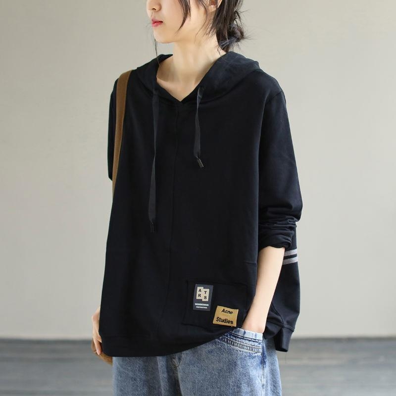 Ženska dukserica s kapuljačom, poliester-smjesa 90-95%, proljeće 2025, rukavi u stilu princeze