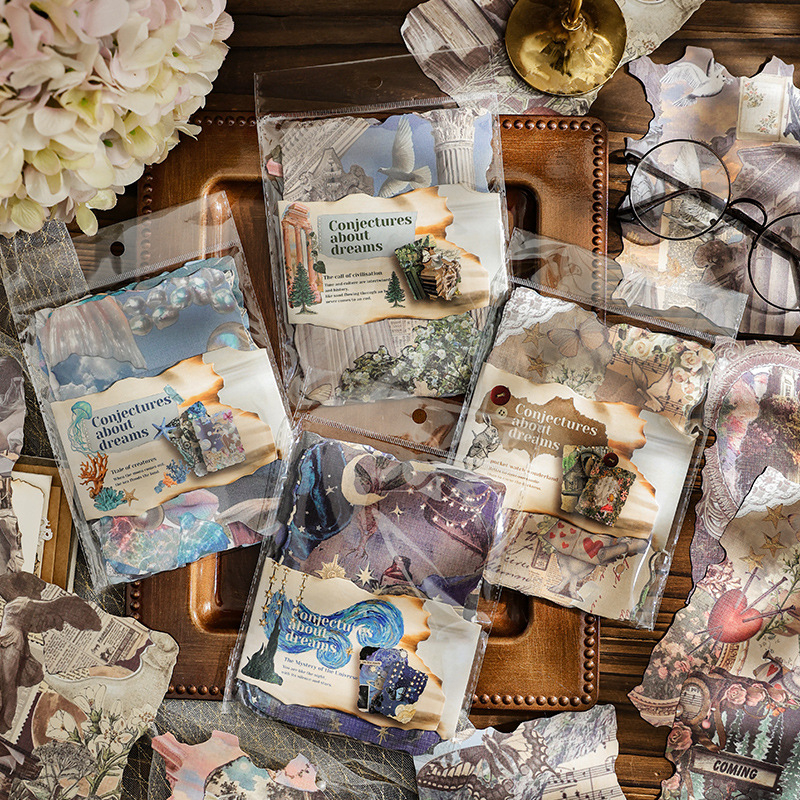 Dienasgrāmatas un scrapbooking papīra komplekts, drukas tehnika; 45 g katrā maisā; zīmols Dyeing; materiāls: papīrs; iepakojums: 640 maisi uz kartonu