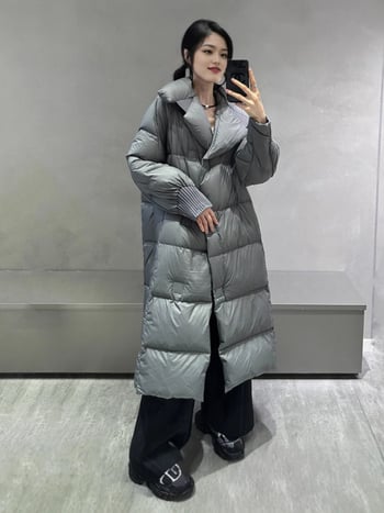 Zimná bunda s kačacím perím, výplň 50% peria, hrubá, dlhá 80-100 cm