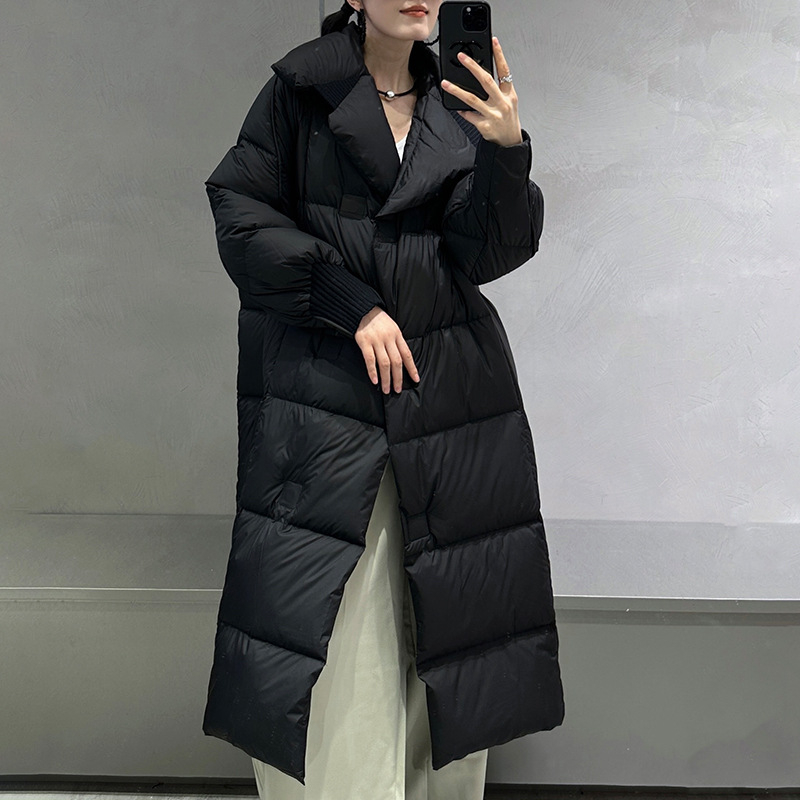 Zimná bunda s kačacím perím, výplň 50% peria, hrubá, dlhá 80-100 cm