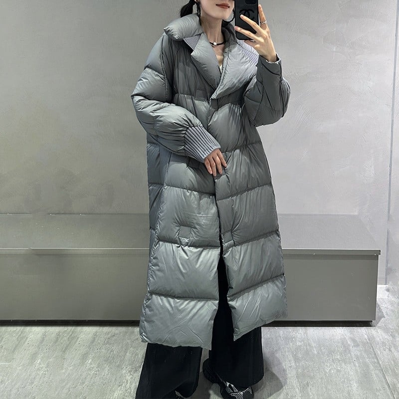 Zimná bunda s kačacím perím, výplň 50% peria, hrubá, dlhá 80-100 cm