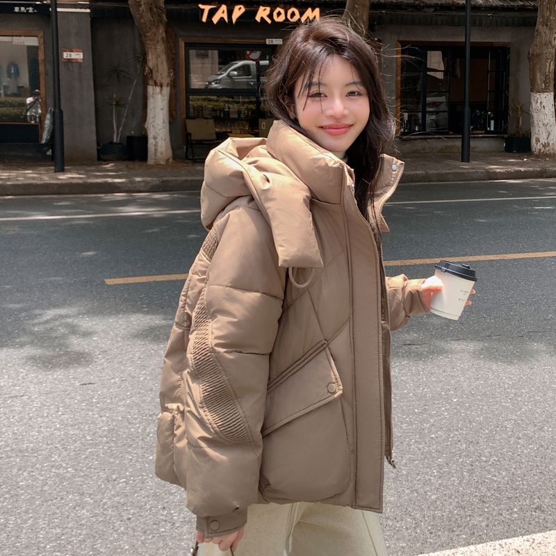 Ženski kaput s punom od svile-pamuka, vanjski sloj od svilenog velura, polo ovratnik, obična duljina