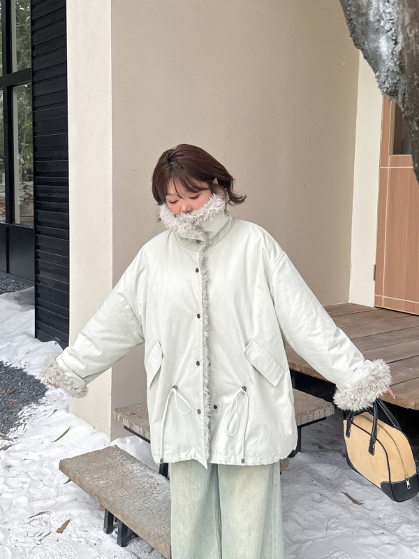 Zimska pamučna jakna s podstavljenim ovratnikom od kamila opuštenog kroja ovratnik poluturtleneck prednje kopčanje na jedan gumb japansko-korejski ležerni stil