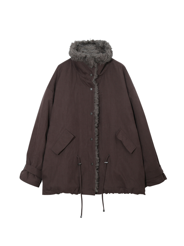 Zimska pamučna jakna s podstavljenim ovratnikom od kamila opuštenog kroja ovratnik poluturtleneck prednje kopčanje na jedan gumb japansko-korejski ležerni stil