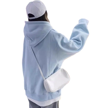 Hanorac damă cu glugă din fleece, material pluș, modal ca material principal, lungime ultracurtă