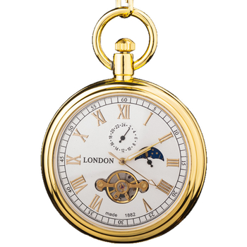 Механичен джобен часовник с висулка, ретро стил, ръчно завъртане, движение Hongshida, циферблат 42,5 мм, дебелина 12 мм, корпус цинков сплав