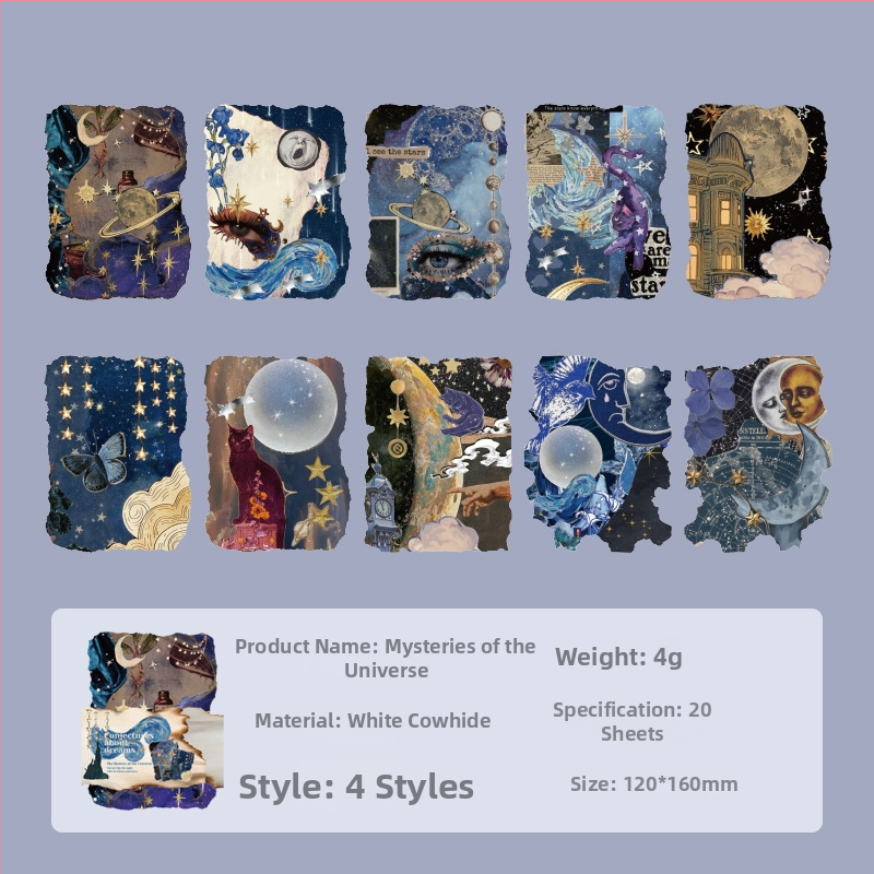 Dienasgrāmatas materiālu komplekts ar vēsturiski iedvesotu pamata papīru un dekoratīvām etiķetēm; Materiāls: Papīrs; Tehnika: Drukāšana; Svars: 45 g uz maisiņu.