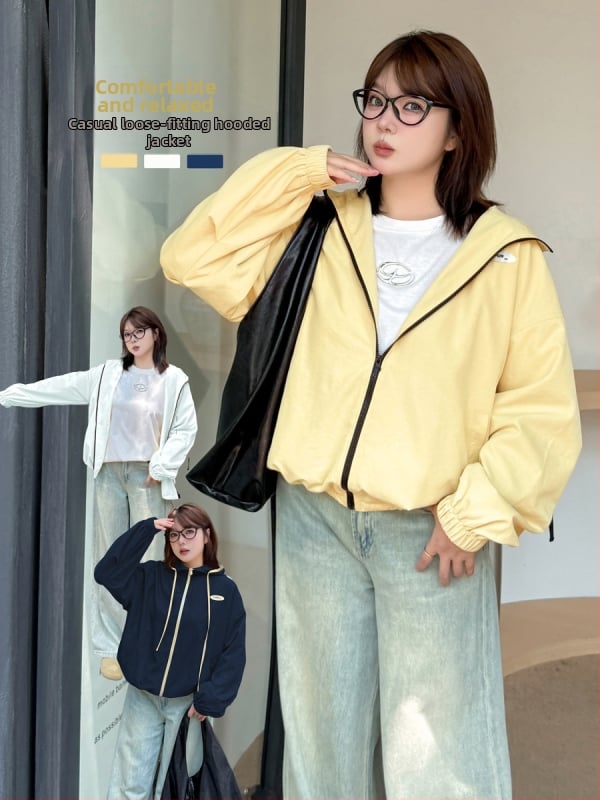 Dámska kapucňová bunda z twill látky, 95% polyester + <30% spandex, predný zips, stredná dĺžka, jesenné vydanie 2025