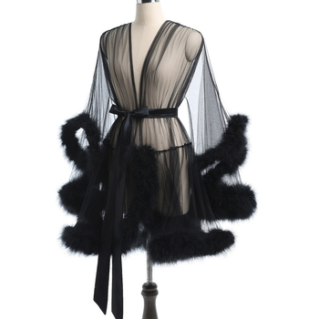 Plus-size caurspīdīgs tīkla kardigans apakšveļai, poliester, viegls audums 121–140 g/m²