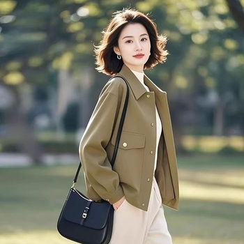 Moteriška Chenille-Spandex vėjo striukė be rankovių, polo apykaklė, 2025 m. pavasaris