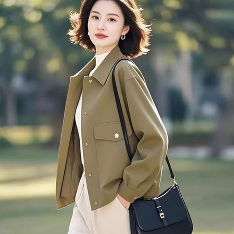 Moteriška Chenille-Spandex vėjo striukė be rankovių, polo apykaklė, 2025 m. pavasaris