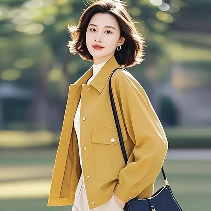 Moteriška Chenille-Spandex vėjo striukė be rankovių, polo apykaklė, 2025 m. pavasaris