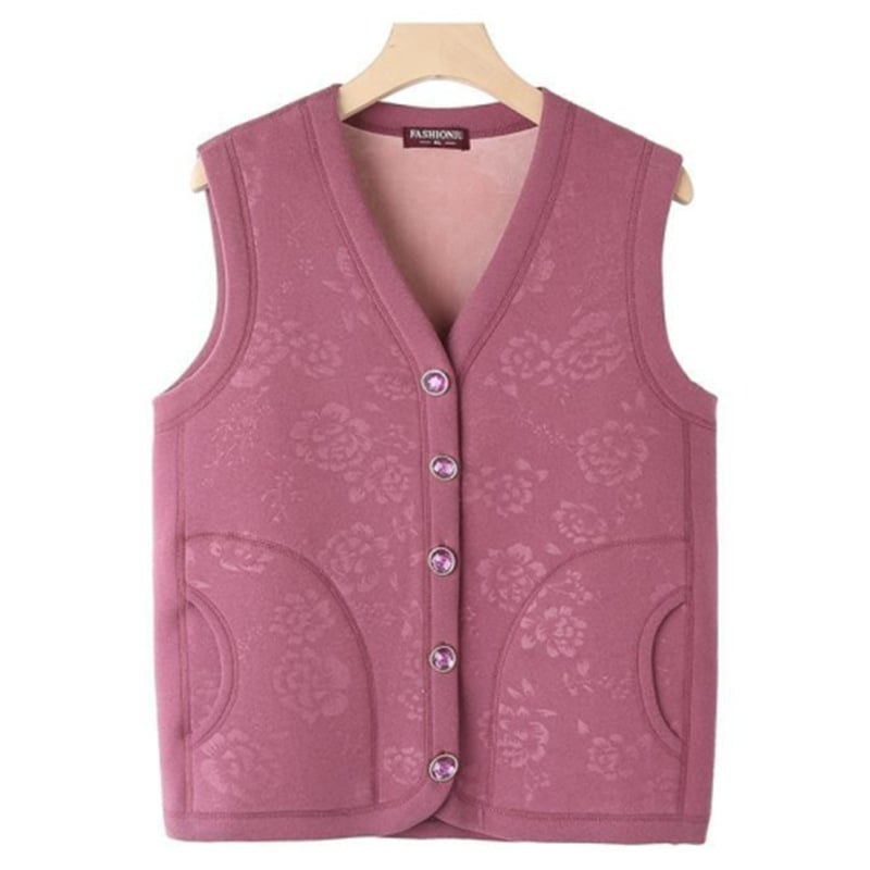 Ziemas flīsa oderēta veste sievietēm vidējā vecumā un vecākām, poliestera elastāna audums (90–95% poliestera, elastāns <30%)