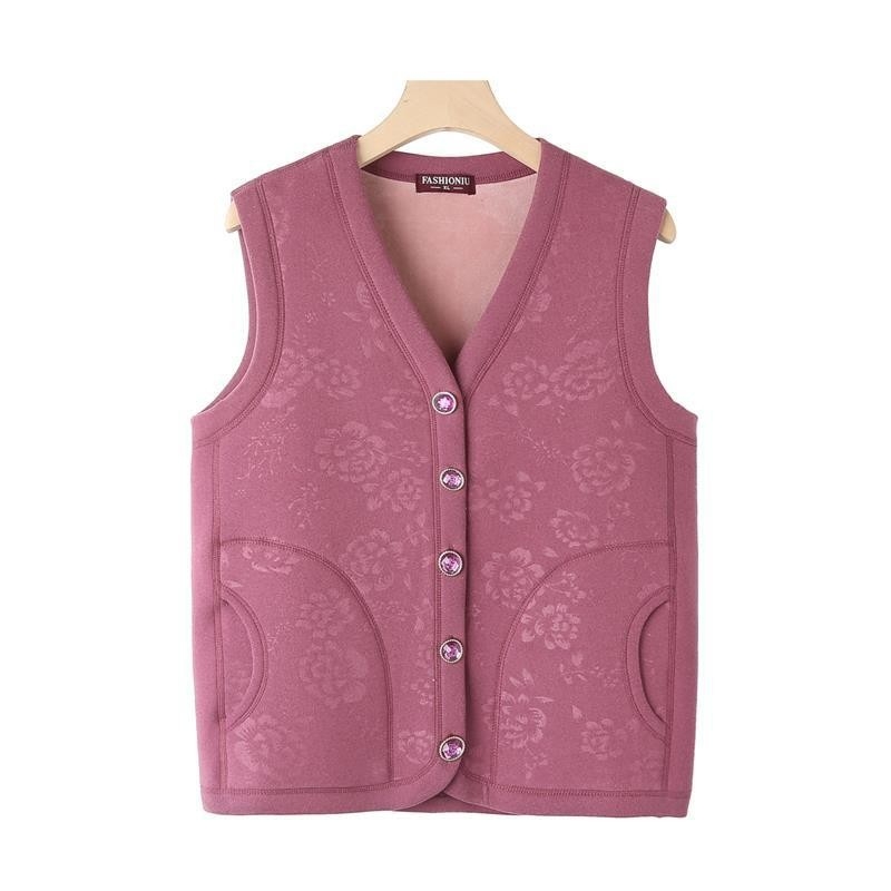 Ziemas flīsa oderēta veste sievietēm vidējā vecumā un vecākām, poliestera elastāna audums (90–95% poliestera, elastāns <30%)